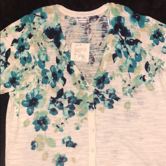 NWT Croft & Barrow Floral Print Cardigan - Picture 5 of 7